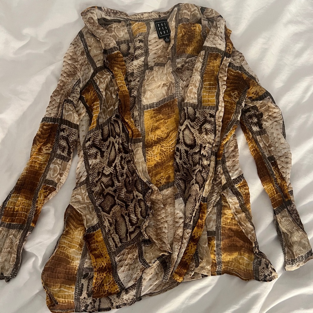 Vintage Animal Print Blouse